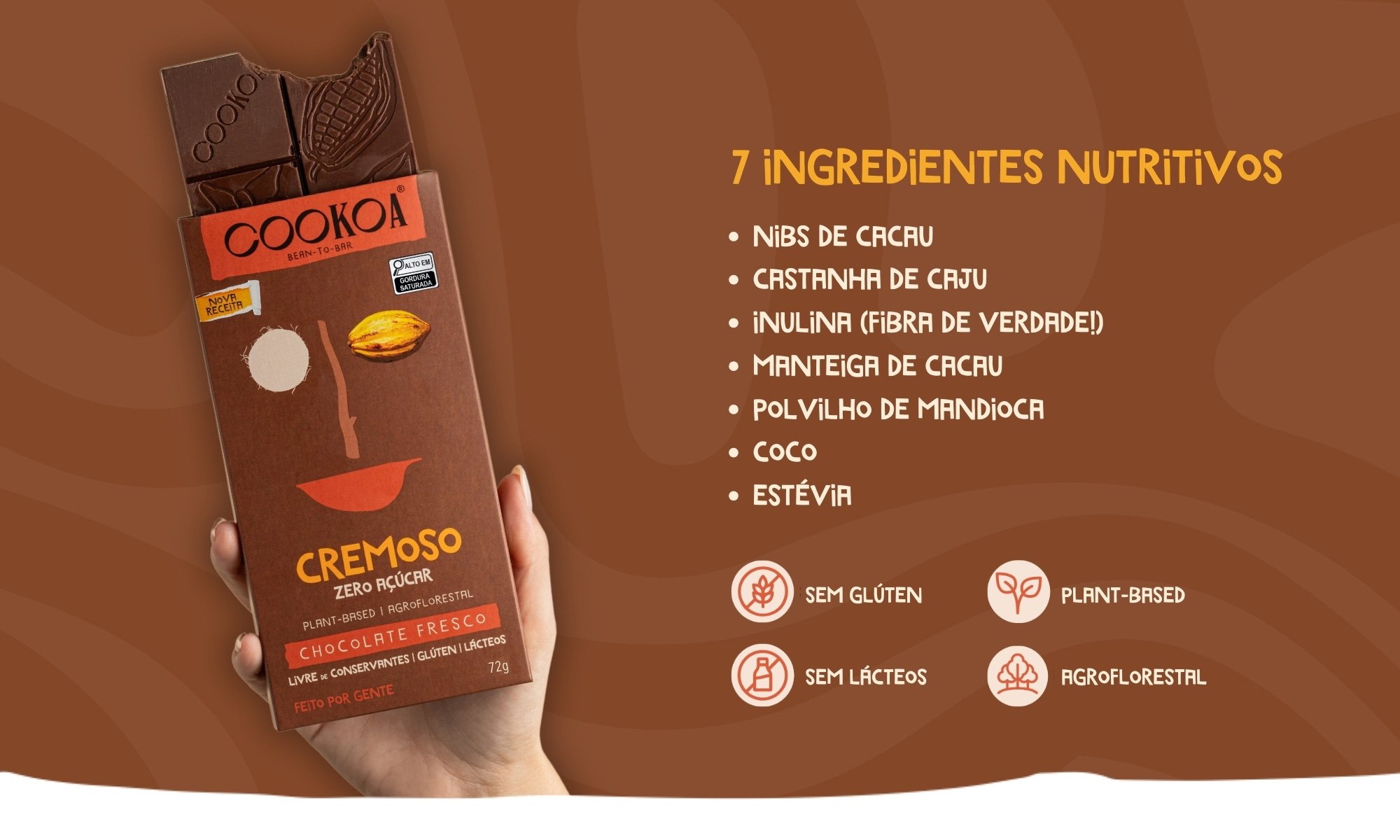 Chocolate Cremoso ZERO Açúcar - Barra 72g