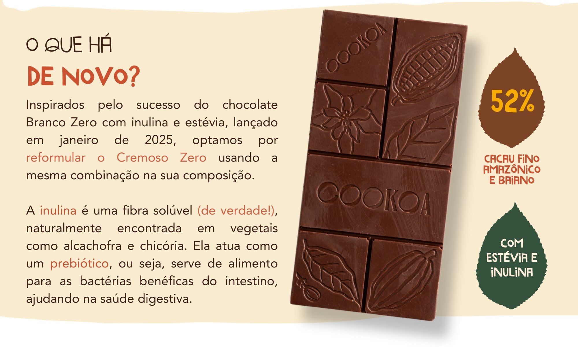 Chocolate Cremoso ZERO Açúcar - Barra 30g