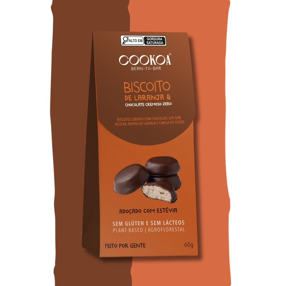 Biscoito de Laranja & Chocolate Cremoso ZERO açúcar - 60g