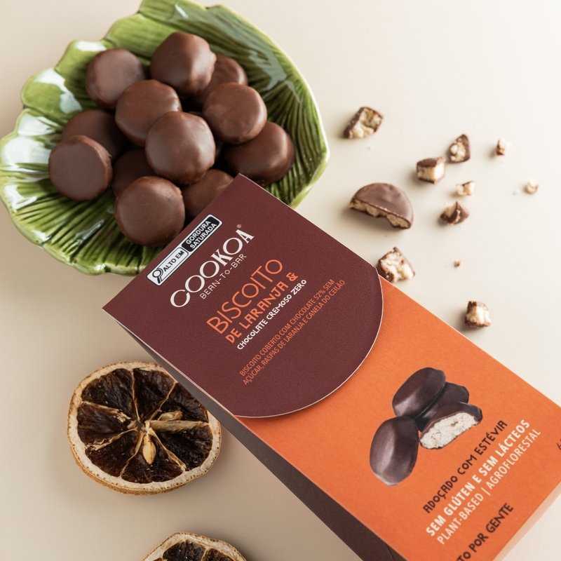 Biscoito de Laranja & Chocolate Cremoso ZERO açúcar - 60g
