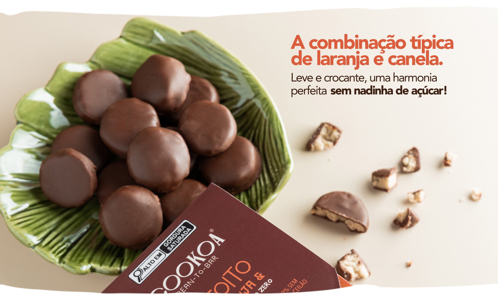 Biscoito de Laranja & Chocolate Cremoso ZERO açúcar - 60g