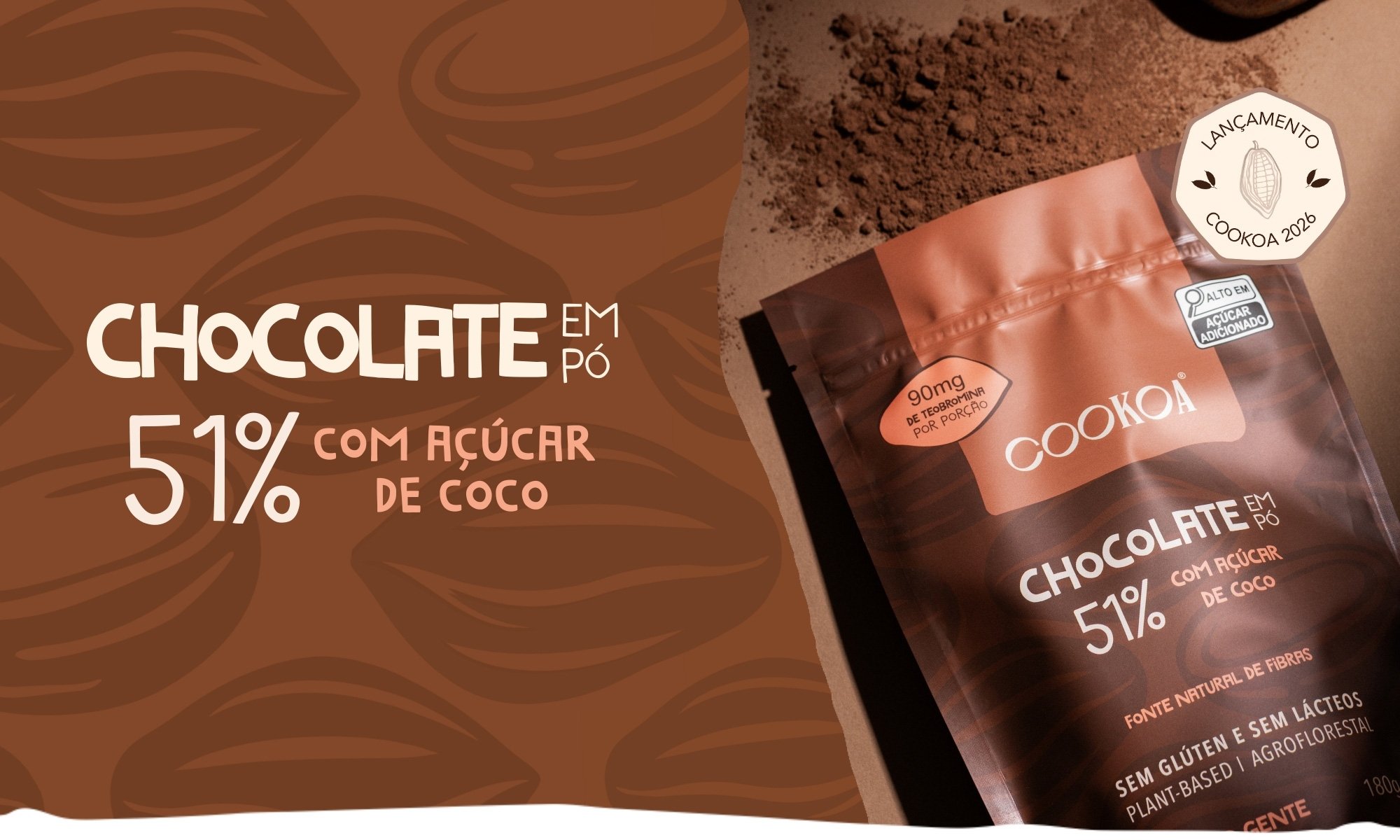 Chocolate em pó 51% - 180g