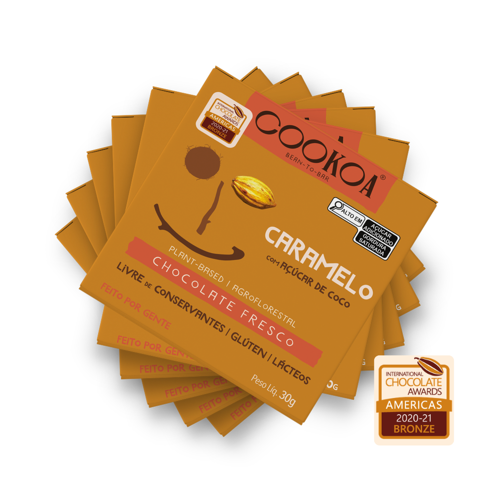 Barra de Chocolate Caramelo - Display 18 barras de 30g